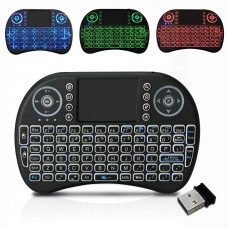 OkaeYa Mini Wireless Full Functional Keyboard with trackpad touchpad, 3 Colour RGB Backlight (Fn+F2 to Change)